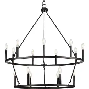 Walmart Gilliam Collection Nine-Light Matte Black New Traditional Chandelier offer