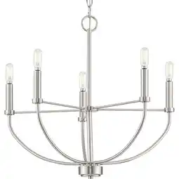 Walmart Leyden Collection Five-Light Brushed Nickel Farmhouse Style Chandelier offer