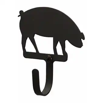 Walmart Village Wrought Iron WH-11-XS Pig Wall Hook Extra Small - Black offer