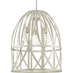 Walmart Chastain Collection Three-Light Bleached Oak Basket Farmhouse Pendant Light offer