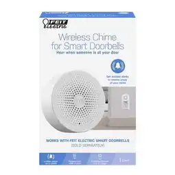 Walmart Feit Electric 3010276 Plastic Wireless Door Chime Bell, White offer