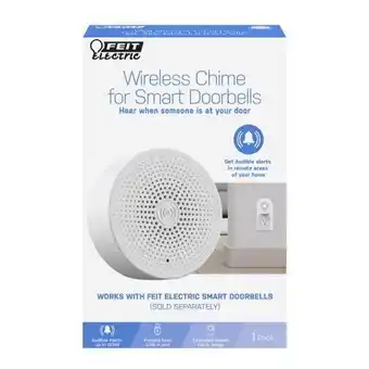 Walmart Feit Electric 3010276 Plastic Wireless Door Chime Bell, White offer