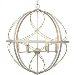 Walmart Progress Lighting P500069 Brandywine 6 Light 28 Wide Taper Candle Pendant - Silver offer