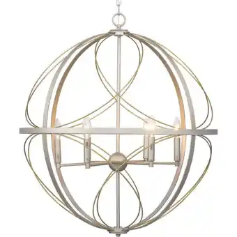 Walmart Progress Lighting P500069 Brandywine 6 Light 28 Wide Taper Candle Pendant - Silver offer