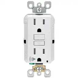 Walmart Leviton SmartLockPro Audible Trip Alert 15A White Residential Grade 5-15R Self-Test GFCI Outlet offer