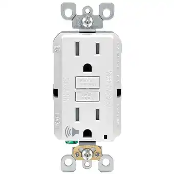 Walmart Leviton SmartLockPro Audible Trip Alert 15A White Residential Grade 5-15R Self-Test GFCI Outlet offer