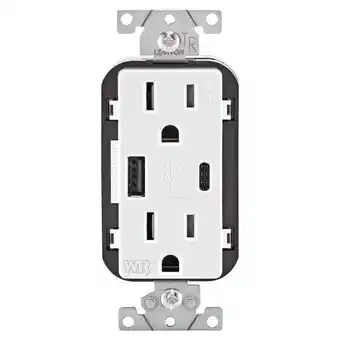 Walmart Leviton 3016781 15A 125V USB White Outlet & USB Charger 5-15 R offer