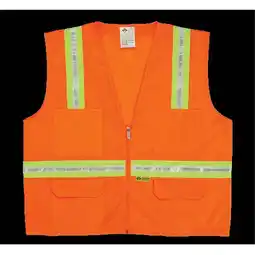 Walmart 2W 8038-A 3XL Multi-Pocket Surveyor Vest - Orange- 3 Extra Large offer