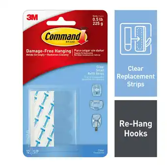 Walmart Command Refill Strips, Clear, Small, 12 Strips/Pack offer