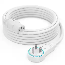 Walmart Maximm 10 ft. 16/3 Power Cord 360 Rotating Plug NEMA 5-15P to IEC13, 10A - UL Certified, White offer