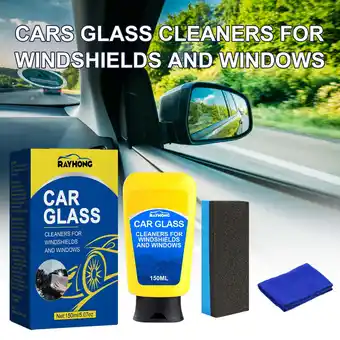 Walmart Ganenn Windshield Car Cleaner Set (1X Cleaner 150ml,1X Sponge,1X Rag) To Clean Up Windshield Dirt offer