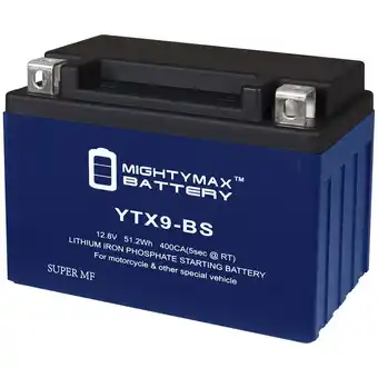 Walmart YTX9-BS Lithium Battery Replaces Triumph Street Triple R ABS 11-16 offer