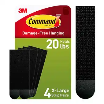 Walmart Command 20 lb XL Heavyweight Black Picture Hangers, 4 Pairs offer