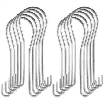 Walmart LEXSOMEO 50pcs Sturdy Stainless Steel Hook Bathroom Shower Hook Clothes Towel Hook Double-side Hook offer