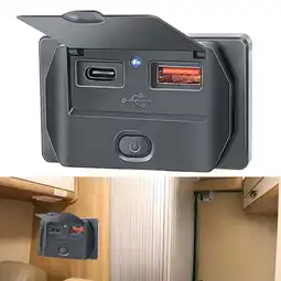 Walmart fengchenda RV USB Fast Charger Socket with Switch LED Light Power Outlet Quick Charge offer