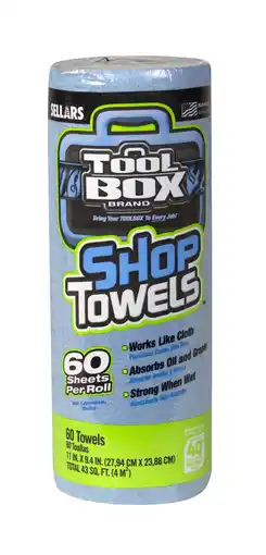 Walmart Sellars Toolbox Z400 Blue Shop Towel Small Roll Blue 11X9.4 60 Sheets/RL 30/CS offer