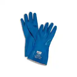 Walmart Honeywell Nitri-Knit Chemical Resistant Gloves Nitrile 40 Mil Thick Size 7 Blue offer