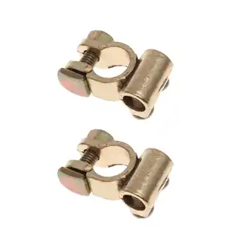 Walmart Pavo 2pcs Car Battery Terminal Auto Terminal End Battery Terminal Clamp Connector Golden offer