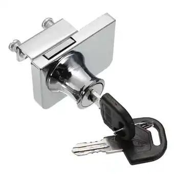 Walmart 5-8mm Zinc Alloy Glass Door Lock Durable Glass Display Showcase Lock with 2 Keys offer