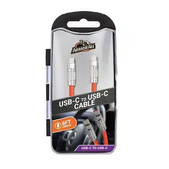 Walmart Armor All 6ft Rugged USB-C to USB-C Cable, Tangle-Free with Storage Case offer