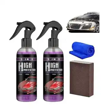 Walmart 3 in 1 High Protection Car Coating Cleaning Spray,Quick Coat Car Wax Polish Spray （2x100ml） offer