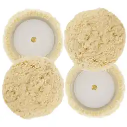 Walmart 2 Pack of 6 100% Wool Hook & Loop Grip Buffing Pad for Compound Cutting & Polishing offer