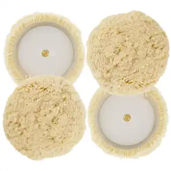 Walmart 2 Pack of 6 100% Wool Hook & Loop Grip Buffing Pad for Compound Cutting & Polishing offer