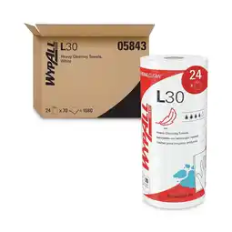 Walmart WypAll 05843 70/Roll 11 in. x 10.4 in. L30 General Purpose Wipers - White (24 Rolls/Carton) offer