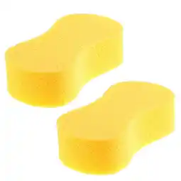 Walmart Unique Bargains 2 Pcs Durable Practical Car Wash Sponge Bone Shaped Block Yellow offer