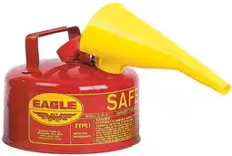 Walmart Eagle 1 Gal Steel Safety Can for Flammables, Type I, Flame Arrester, Funnel, Red - UI10FS offer