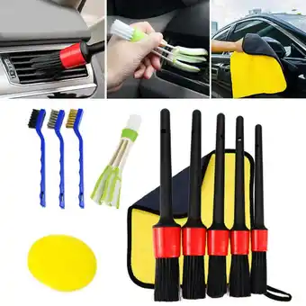 Walmart 11Pcs Car Detailing Brush Kit Boar Hair Auto Interior Wheel Gap Cleaning Tool offer