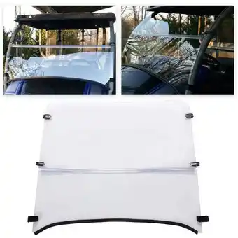 Walmart Kojem Full Windshield Front Clear Folding Windscreen for 2006-2016 Kawasaki Mule 610 600 SE XC offer