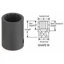 Walmart Grey Pneumatic 82130MD 0.5 in. Drive x 30 mm Deep 12 Point Duo Socket offer