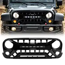 Walmart AMERICAN MODIFIED Armor Grille w/Off-Road Lights, 07-18 Jeep Wrangler JK offer