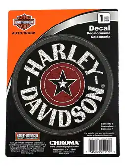 Walmart Harley-Davidson Distressed Circle Star H-D Decal - Black & Red - 6 x 8 in., Harley Davidson offer