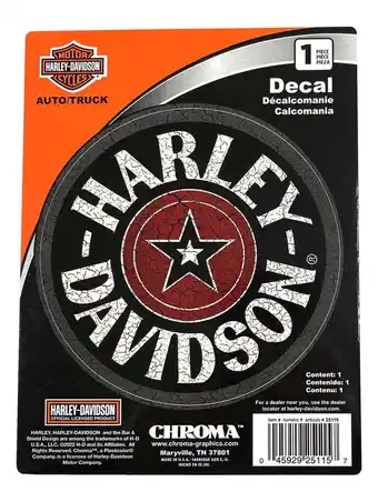 Walmart Harley-Davidson Distressed Circle Star H-D Decal - Black & Red - 6 x 8 in., Harley Davidson offer