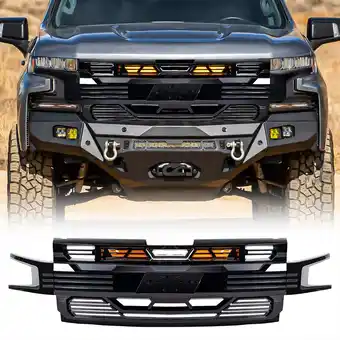 Walmart American Modified Armor Grille 2019-2021 Chevy Silverado 1500, Glossy Black offer