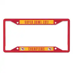 Walmart WinCraft Kansas City Chiefs Super Bowl LVII Champions Metal Laser Cut Color License Plate Frame offer