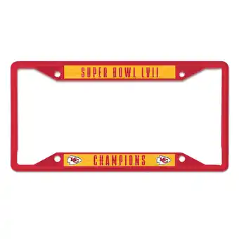 Walmart WinCraft Kansas City Chiefs Super Bowl LVII Champions Metal Laser Cut Color License Plate Frame offer