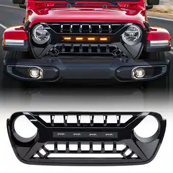 Walmart AMERICAN MODIFIED Grille w/Lights for 18-23 Jeep Wrangler JL & Gladiator JT offer