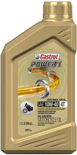 Walmart Castrol 06112 POWER 1 4T 10W-40 Synthetic Motorcycle Oil, 1 Quart Bottle, 6 Pack offer