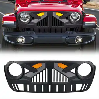 Walmart AMERICAN MODIFIED Grille for 2018-2023 Jeep Wrangler JL & Gladiator JT w/Cam offer