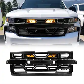 Walmart AMERICAN MODIFIED Grille w/LEDs for 19-21 Chevy Silverado 1500, Gloss Black offer