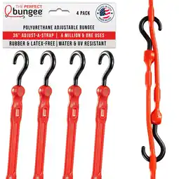 Walmart The Perfect Bungee 36” Adjust-A-Strap Poly Bungee Strap, 2X Stretch, UV Resistant, Red, 4PK offer