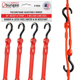 Walmart The Perfect Bungee 36” Adjust-A-Strap Poly Bungee Strap, 2X Stretch, UV Resistant, Red, 4PK offer