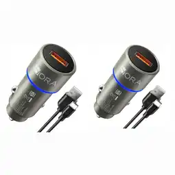 Walmart 1Hora 2-Pack USB-C Car Charger With Cable for iPhone, Android offer