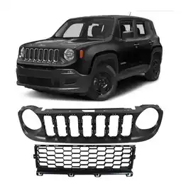 Walmart LABLT for Jeep Renegade 2015-2019 Upper & Lower Grille Grill Black 5XB15LXHAA offer