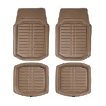 Walmart FH Group PU Leather Floor Mats for Auto Car SUV Van Deep Tray Waterproof - Beige offer