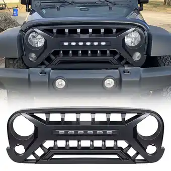 Walmart AMERICAN MODIFIED Armor Grille for 2007-2018 Jeep Wrangler JK, Matte Black offer