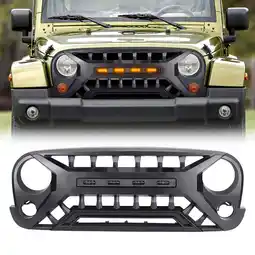 Walmart AMERICAN MODIFIED Armor Grille with Amber Lights, 07-08 Jeep Wrangler JK offer